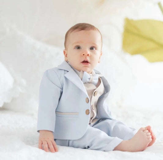 Costum de botez babyblue pentru baieti