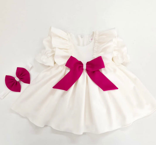 Rochita de botez accesorizata cu fundita