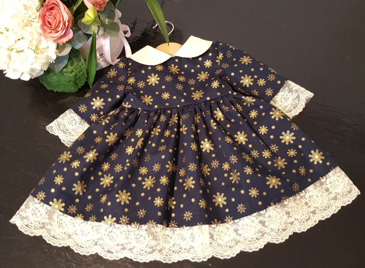 Rochita eleganta bumbac si dantela