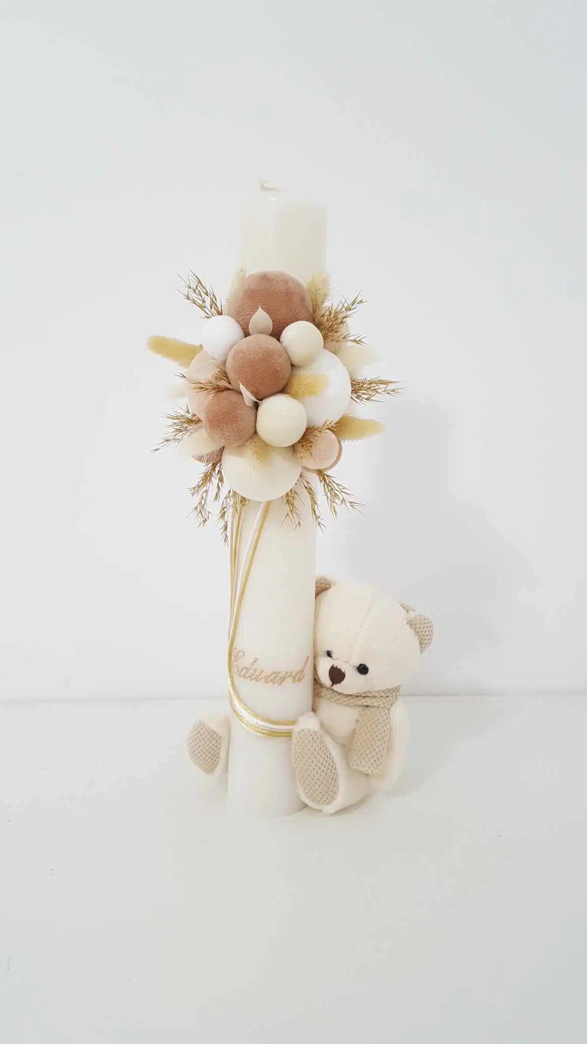 Lumanare botez cu ursulet si baloane