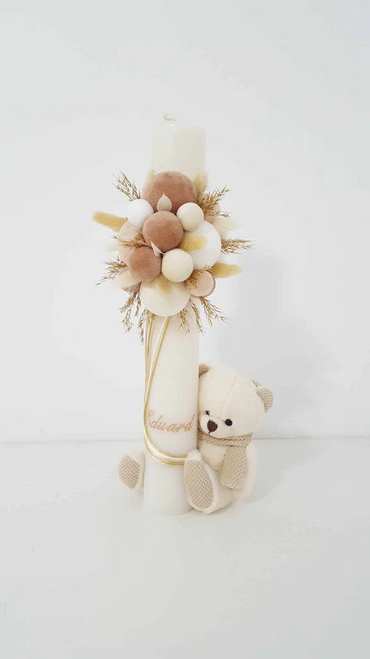 Lumanare botez cu ursulet si baloane