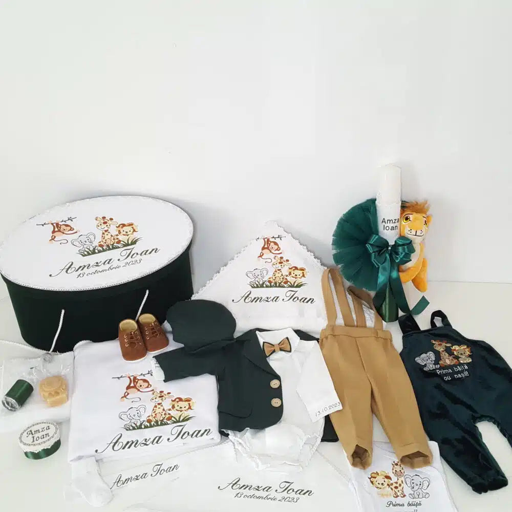 Trusou complet de botez baietel safari